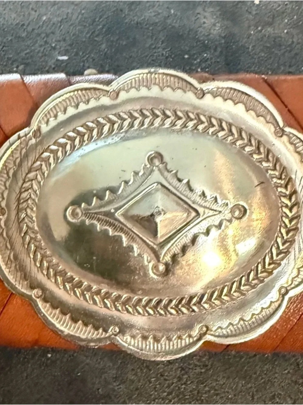 Leather Men's Belt - Brown with Silver Buckle